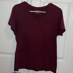 Eddie Bauer large maroon top